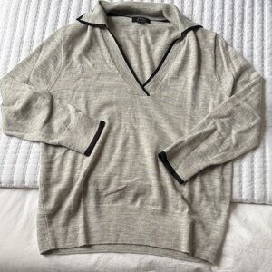 JCrew Women’s V-Neck / Polo Sweater with Contrast Trim